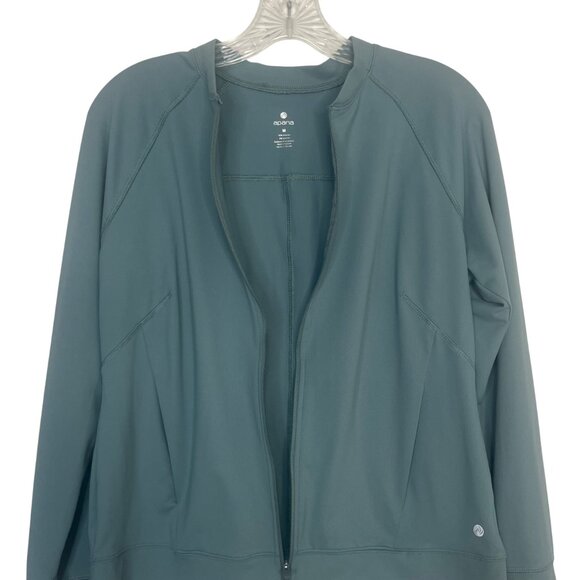 Apana Activewear Jacket Full Zip Womens Medium Green Yoga Gym - Picture 5 of 10